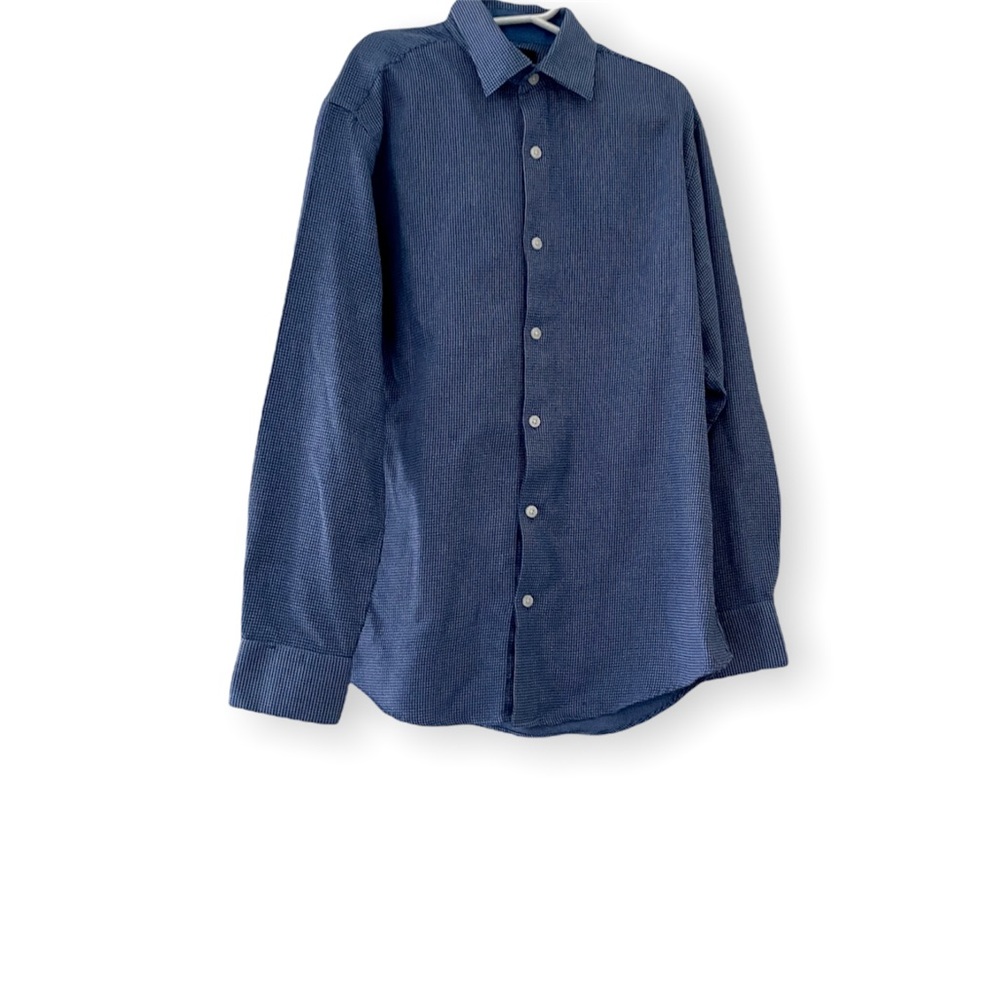 Marc New York Boys Skinny Blue Checkered Dress Shirt